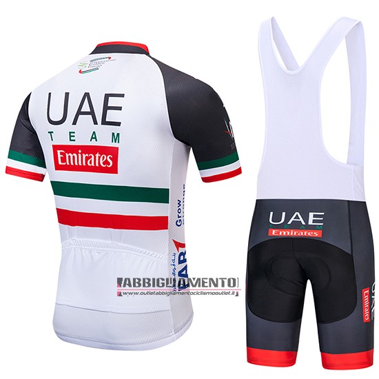 Abbigliamento UCI Mondo Campione Uae 2019 Manica Corta e Pantaloncino Con Bretelle Bianco Nero Rosso - Clicca l'immagine per chiudere